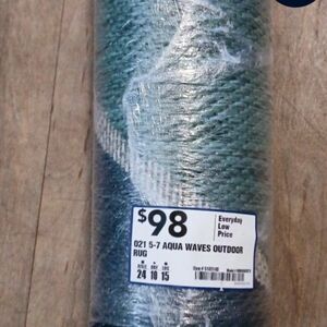 Outdoor/indoor blue wave rug